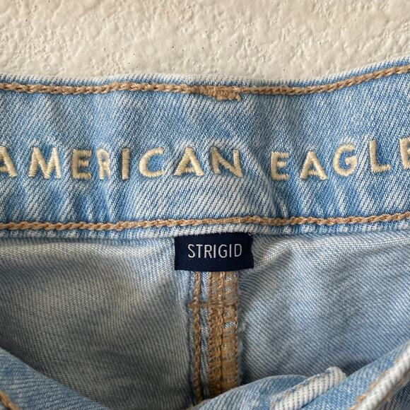 AMERICAN EAGLE Light Blue Wash Strigid Wide Leg Baggy Jeans Size 6 Boho Trendy - Picture 4 of 5